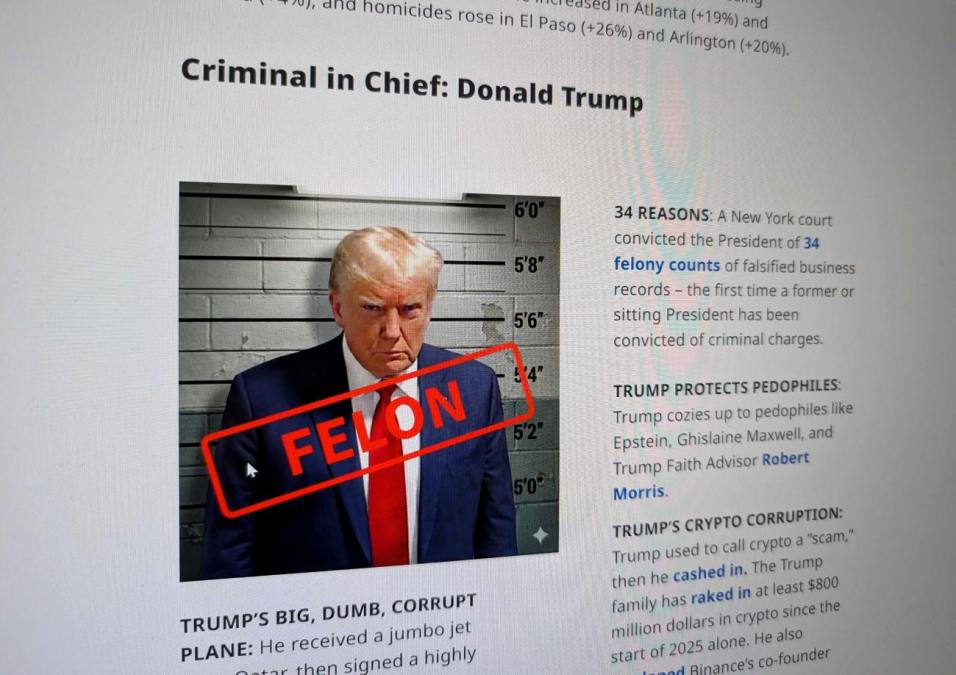 Newsom's Trump and crime webpage